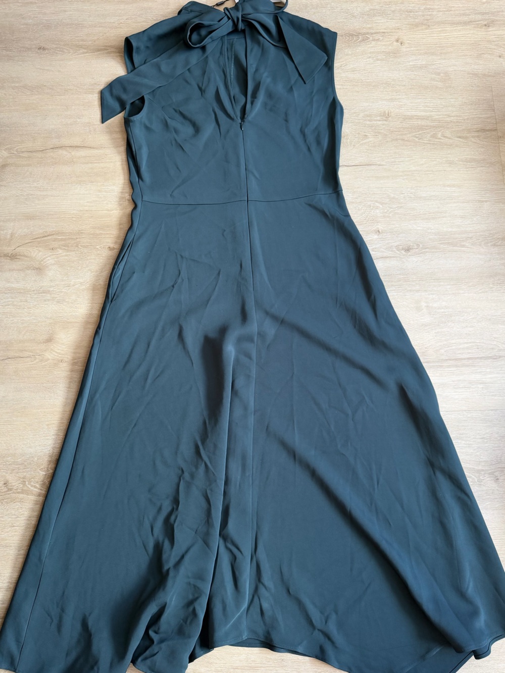Reiss Deep Teal Mock-Neck Midi Dress - Picture 8 of 12